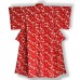 KIMONO FEMME SOIE ROUGE IMPRIMÉ BLANC 007-117 (M)